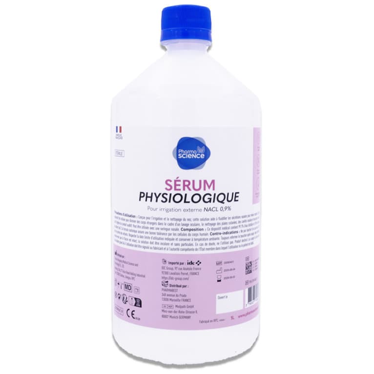PHARMASCIENCE BLEU SERUM PHYSIO BOUTEILLE/1L