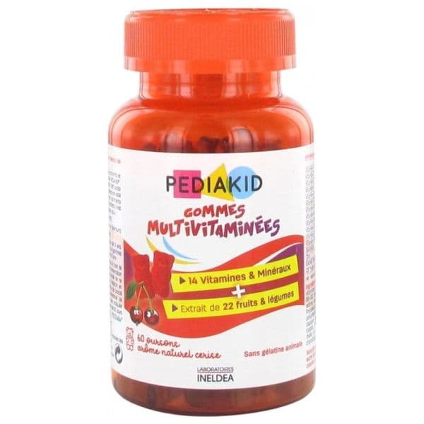 PEDIAKID GOM OURSON MULTIVIT ORANG CERISE 60