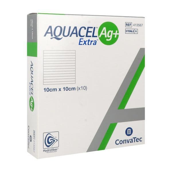 AQUACEL AG+ EXTRA PANS 10X10CM B/10