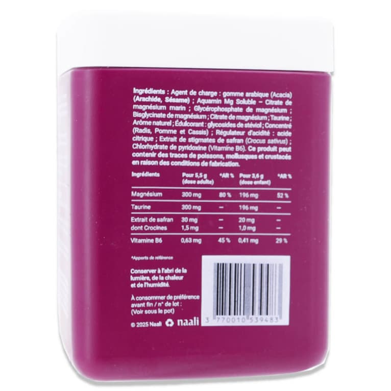 NAALI MAGNESIUM + 30GOMMES FRAMB/GRENADINE