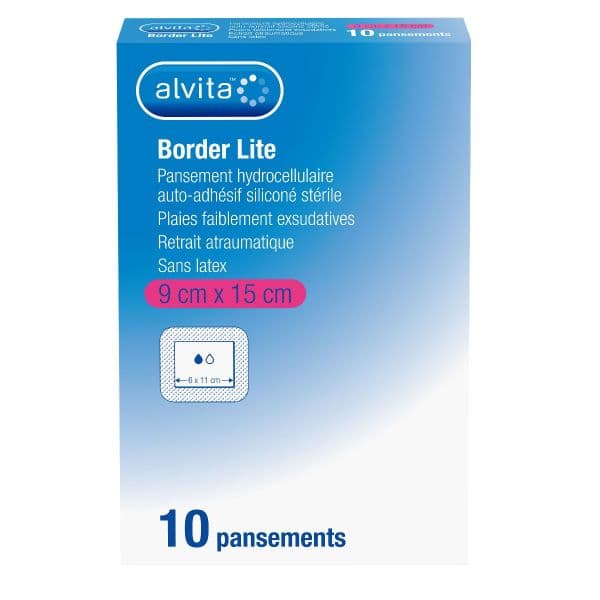 Alliance ALVITA BORDER LIT PANS HYDROCEL 9X15CM B/10