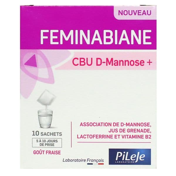 Pileje FEMINABIANE CBU D-MANNOSE+ PDR FRAISE 10/2,7G