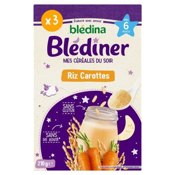 BLEDINER FAR INST RIZ CAROTTE B/210G