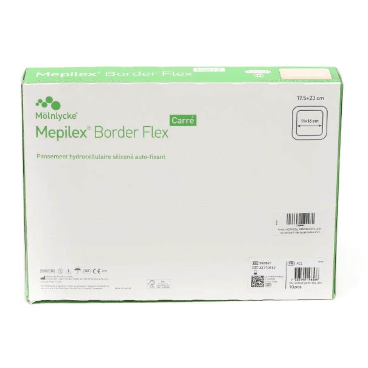 MEPILEX BORDER FLEX CARRE XL 17.5X23CM B/10