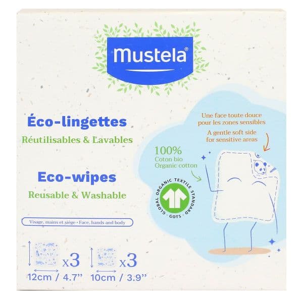 Expanscience MUSTELA BB ENF LING ECO B/3 10X10CM+3 12X12CM