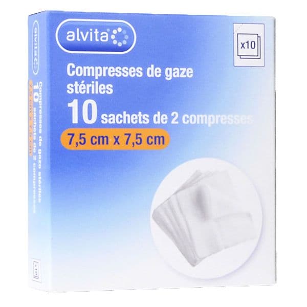 ALVITA COMPR ST GAZE HYD 7,5X7,5 10SACH/2