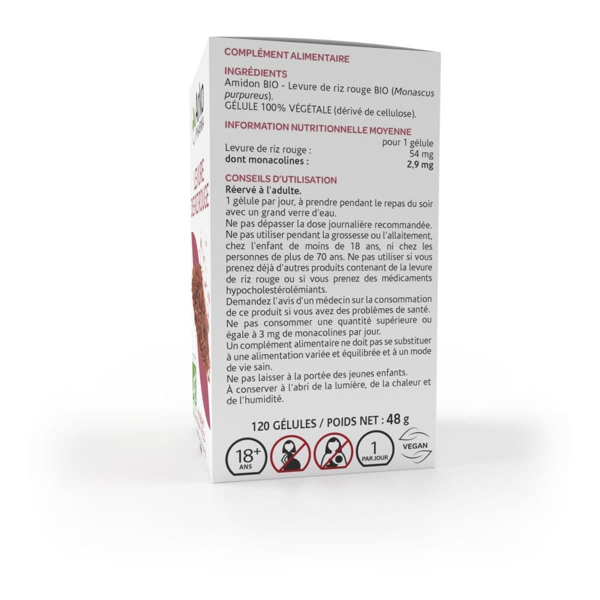 ARKOGELULES LEVURE RIZ ROUGE BIO GEL FL/120