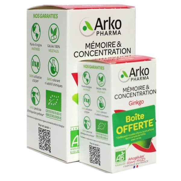 Arkopharma ARKOGELULES GINKGO BIO GEL FL/150+FL/45