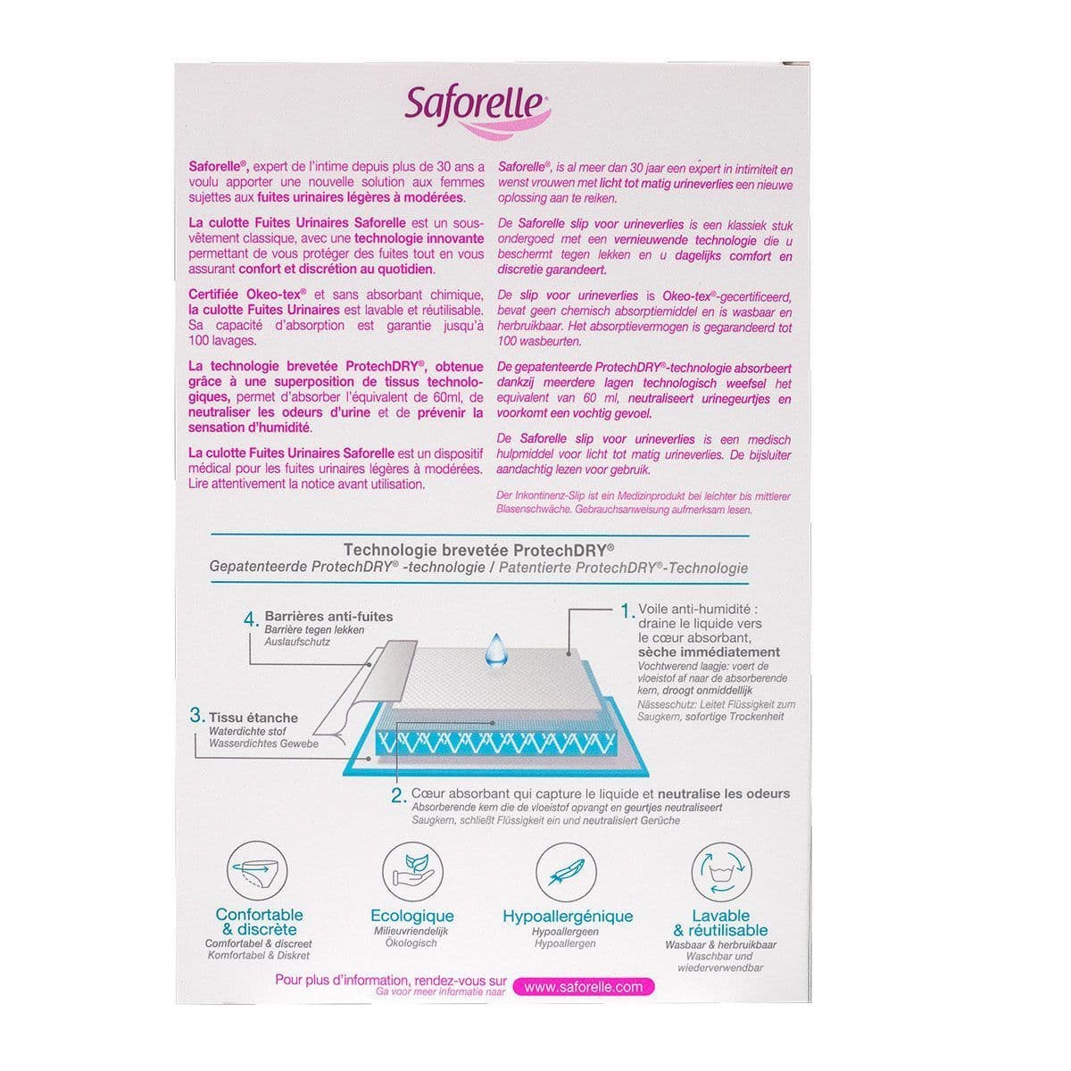 SAFORELLE CULOTTE FUITES URINAIRES NOIRE T40